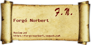 Forgó Norbert névjegykártya