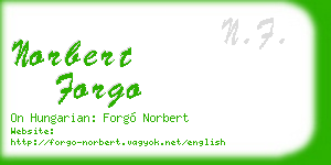 norbert forgo business card